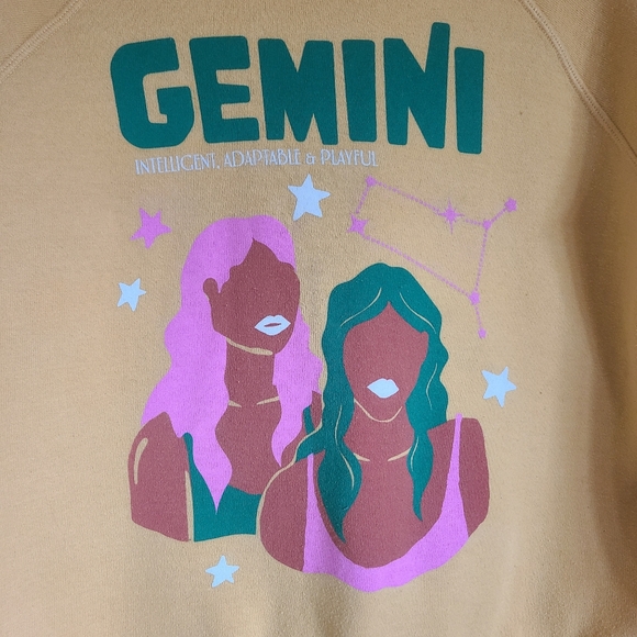 anthropologie midnight rider the carolita zodiac sweatshirt gemini size M - Picture 2 of 9